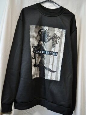 Black Graphic Sweatshirt "Girls Will Be Girls"